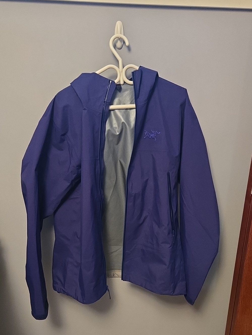 Arc'teryx Mens Marine Blue Waterproof Hooded Rain Jacket Men's Large